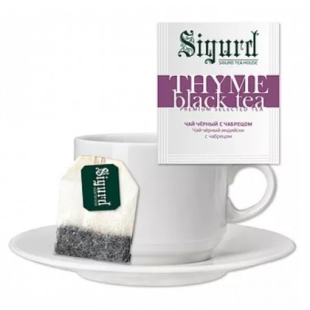Чай Sigurd чёрный THYME BLACK TEA с чабрецом (30 пакетиков по 2 гр)